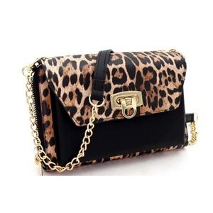 Animal print crossbody clutch wallet
